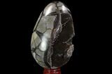 Septarian Dragon Egg Geode - Black Crystals #98875-2